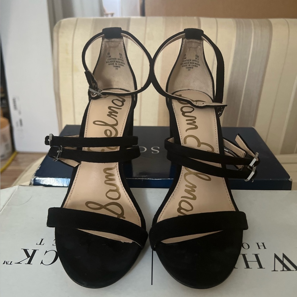 Sam Edelman black velvet heels